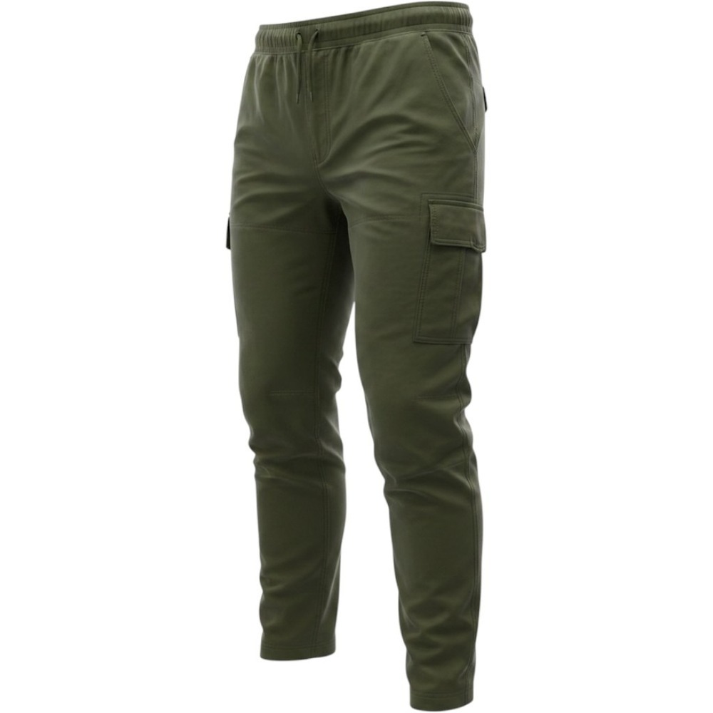 All in Motion Mens Large Olive Green Cargo Jogger Pants Slim Fit Recycle Stretch